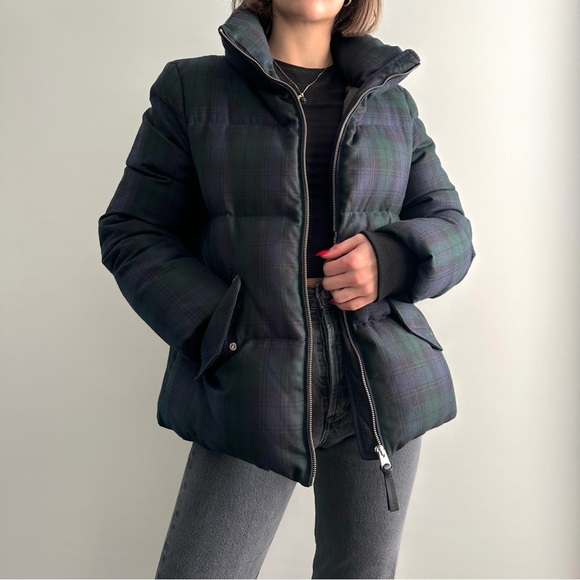 Mackage Mirri Plaid Puffer Jacket Blue Green - Picture 7 of 12